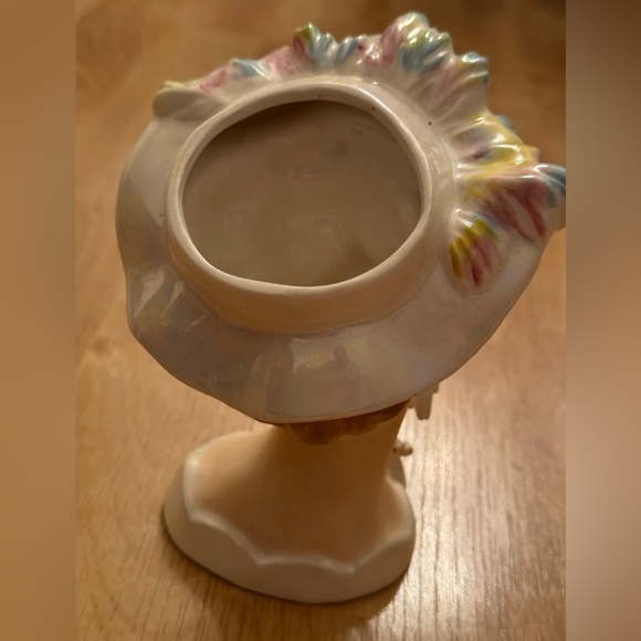 🌻 Vintage rare lady head vase pastel floral hat flower - Picture 5 of 9